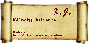 Kálnoky Julianna névjegykártya