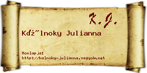 Kálnoky Julianna névjegykártya